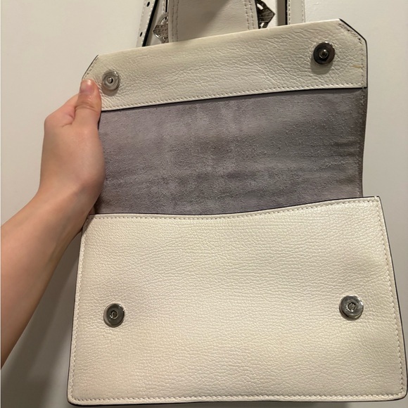 Miu Lady White Leather Jeweled Crossbody - Picture 3 of 6